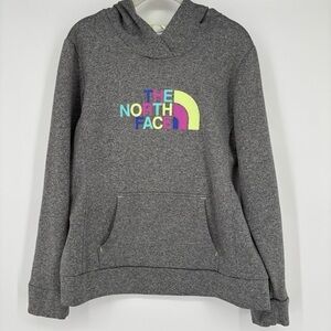 The North Face Gray Hoodie with Multicolor Logo